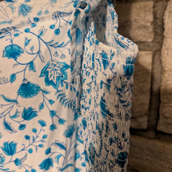 Draper James Blue and White Floral Midi Dress - Picture 7 of 9